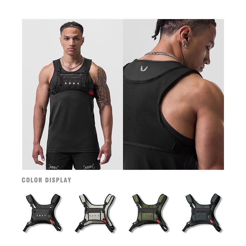 メンズ 防水 アウトドア チェストバッグ ハイキング サイクリング 旅行 ジム ランニング★全4色