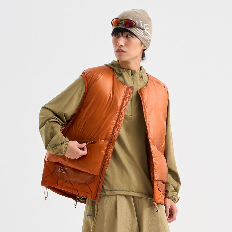 メンズファッション ダウンベスト 男女兼用 ストリート系 ノースリーブ 防寒アウター 2025新作★全2色