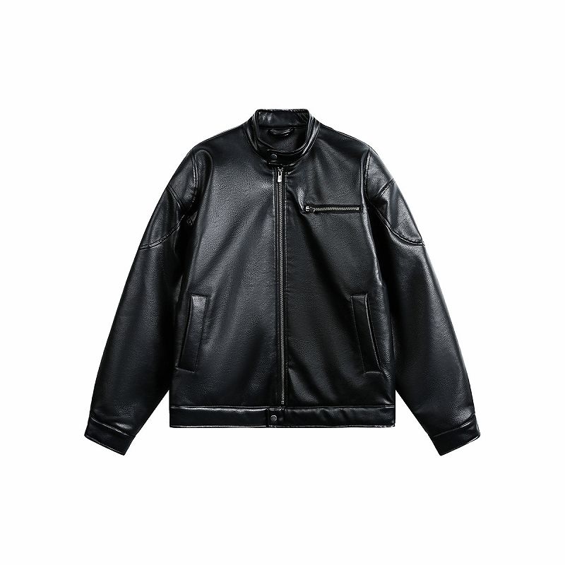 メンズファッション PU ジャケット 男女兼用 ストリート系 防寒アウター 秋冬 2025新作★