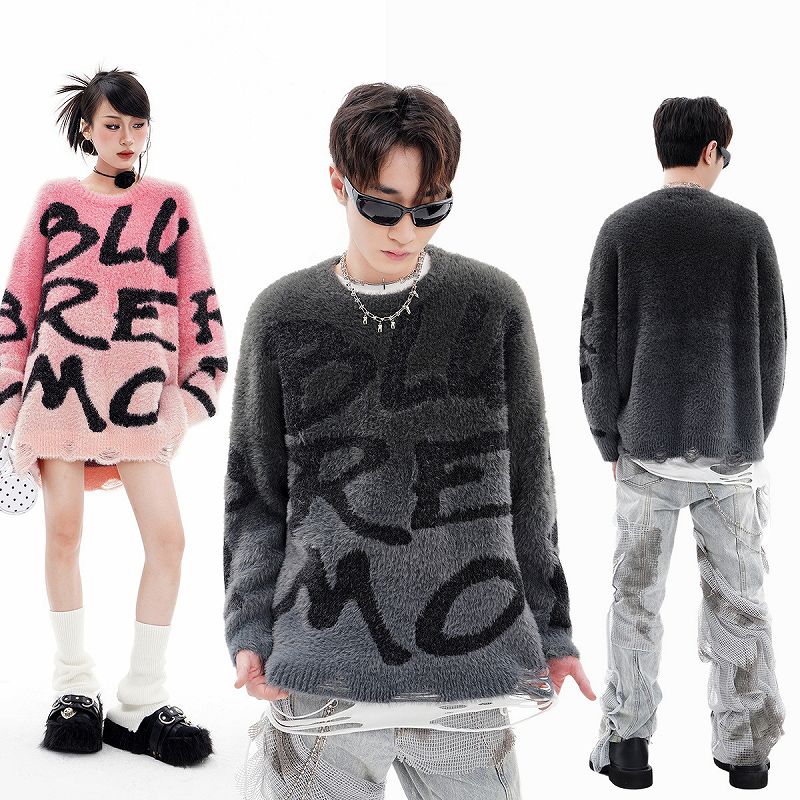 メンズファッション 長袖 ニット・セーター 男女兼用 ストリート系 トップス 秋冬 2025新作★全2色