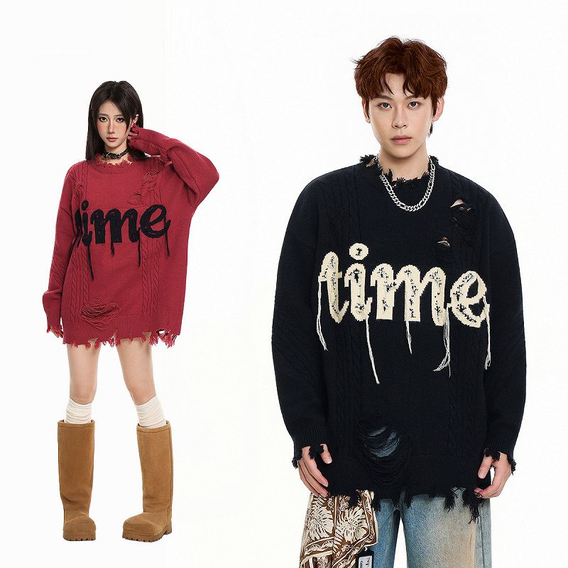 メンズファッション 長袖 ニット・セーター 男女兼用 ストリート系 トップス 秋冬 2025新作★全2色