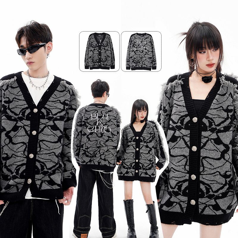 メンズファッション ニットカーディガン 男女兼用 ストリート系 アウター  秋冬 2025新作★