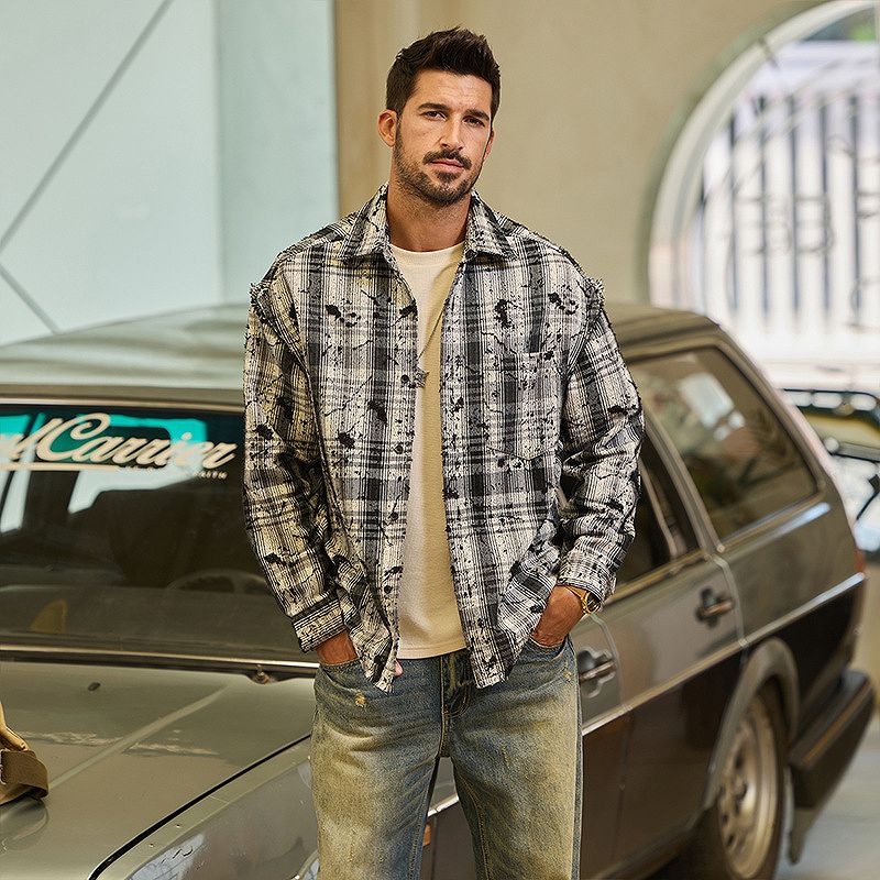 メンズファッション チェック柄 長袖 シャツ 男女兼用 ストリート系 アウター  春秋 2025新作★全2色