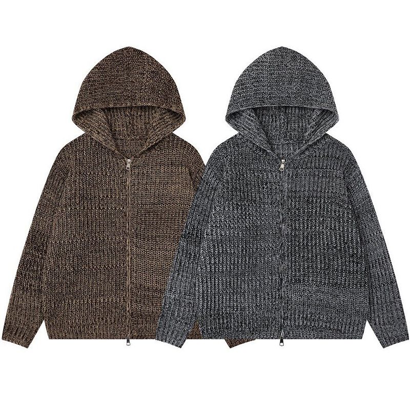 メンズ フード付き 長袖 ニット・セーター 男女兼用 ストリート系 トップス 秋冬 2025新作★全2色