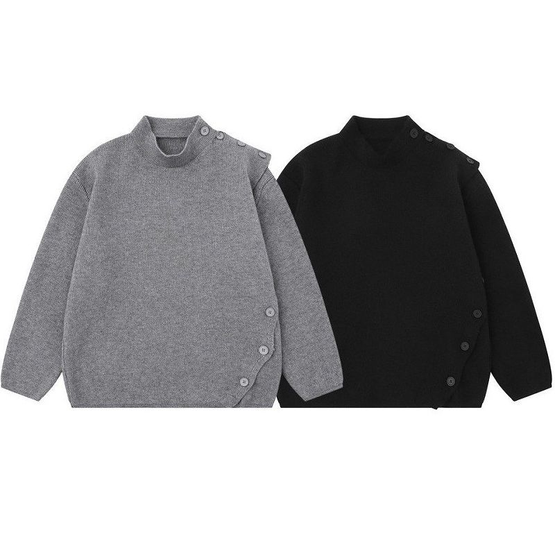 メンズ 無地 長袖 ニット・セーター 男女兼用 ストリート系 トップス 秋冬 2025新作★全2色