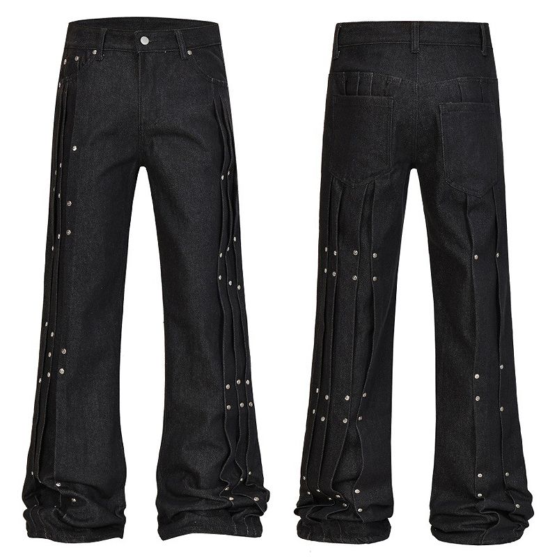 メンズファッション デニム パンツ 男女兼用 ストリート系 ベルボトム 秋冬 2025新作★