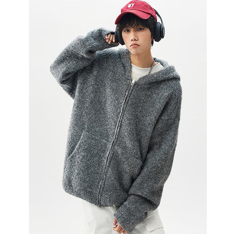 メンズ 無地 ニットカーディガン 男女兼用 ストリート系 アウター  秋冬 2026新作★全2色