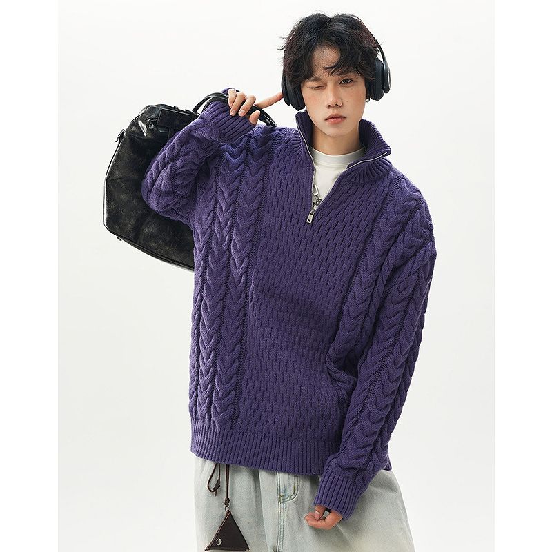 メンズ 無地 長袖 ニット・セーター 男女兼用 カジュアル トップス 秋冬 2026新作★全5色