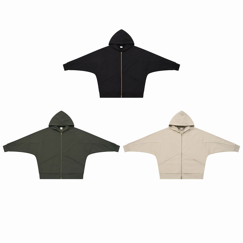 メンズ 裏パイル ジップアップパーカー 男女兼用 ドルマンスリーブ アウター 秋冬 2026新作 ★全3色