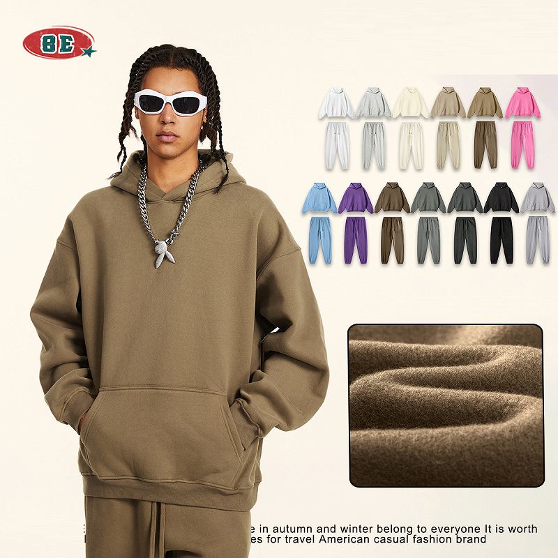 メンズファッション 無地 裏起毛 パーカー 男女兼用 ジョガーパンツ セットアップ 秋冬 2026新作★全6色