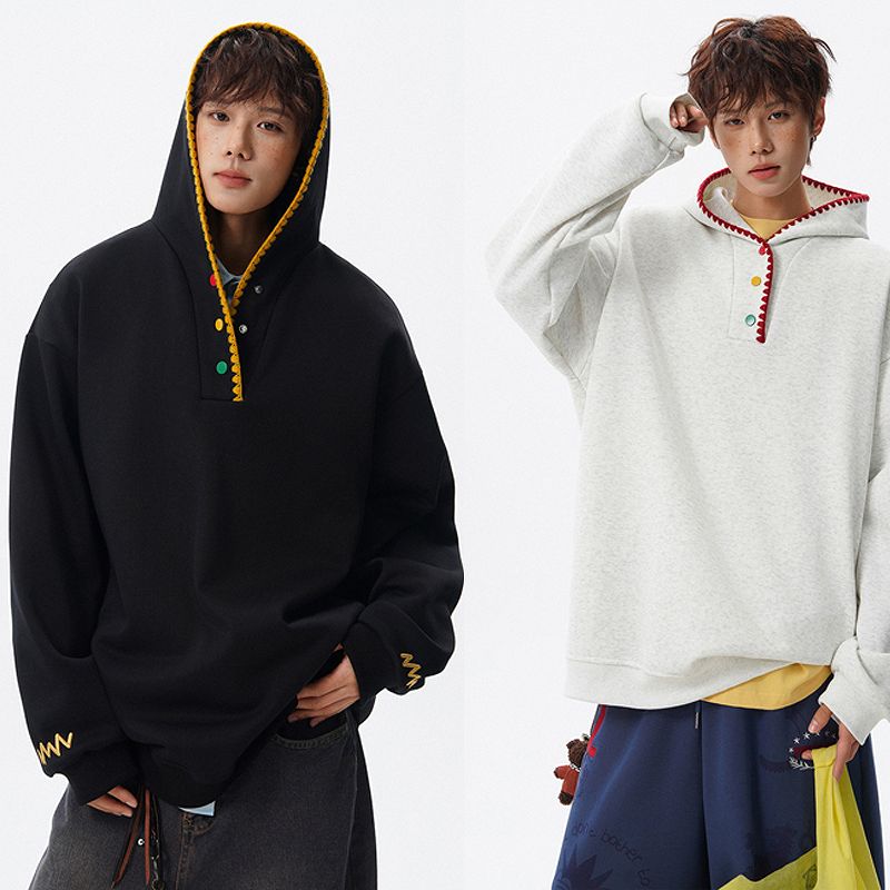 メンズファッション 刺繍入りパーカー 男女兼用 ストリート系 トップス 春秋冬 2026新作★全3色