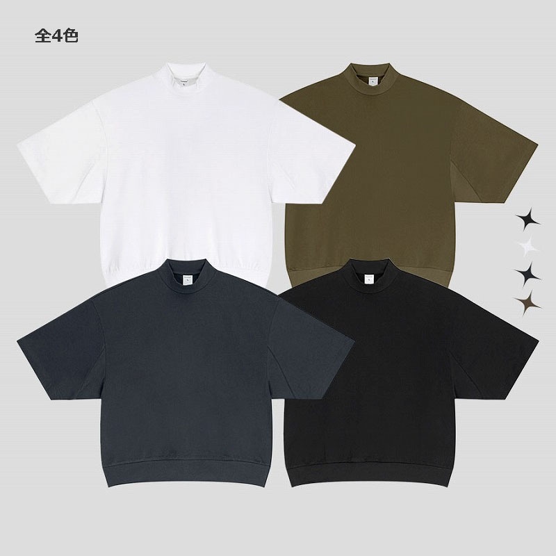 メンズ 305g コットンTシャツ アメリカンヴィンテージ 無地デザイン ゆったりシルエット トップス★全4色