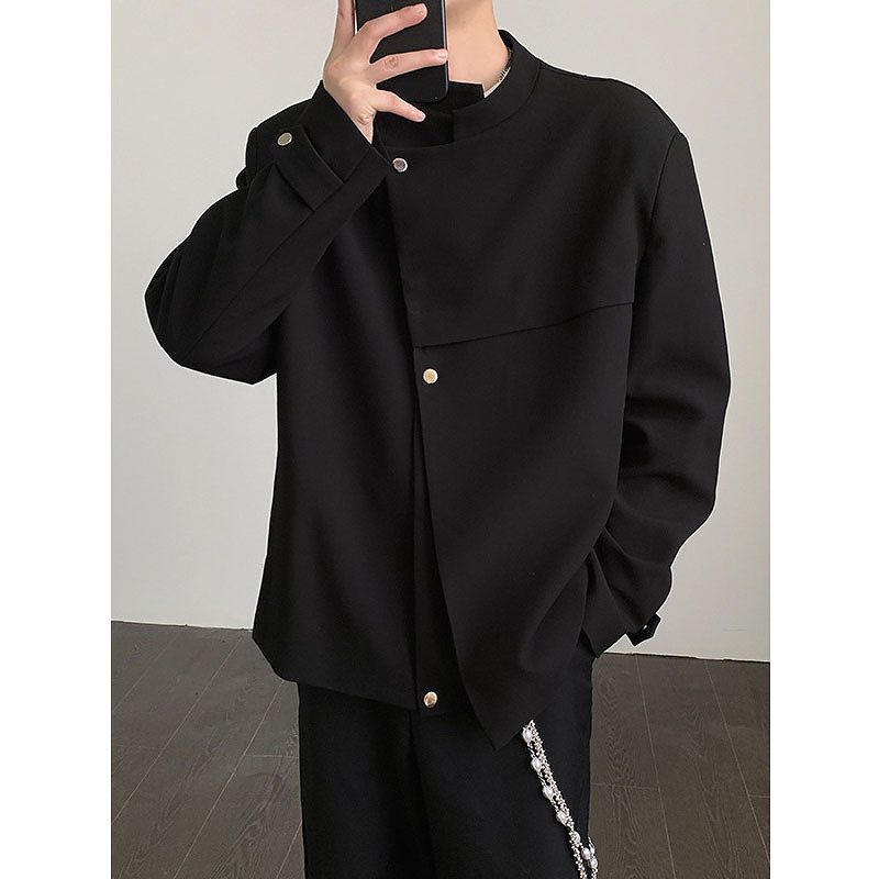 メンズ スタンドカラー ジャケット 男女兼用 ストリート系 テーラード風 アウター 春秋 2026新作★