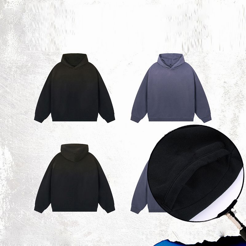 メンズ 生地400g 無地 裏パイル パーカー 男女兼用 ダメージ加工トップス 2026新作★全2色