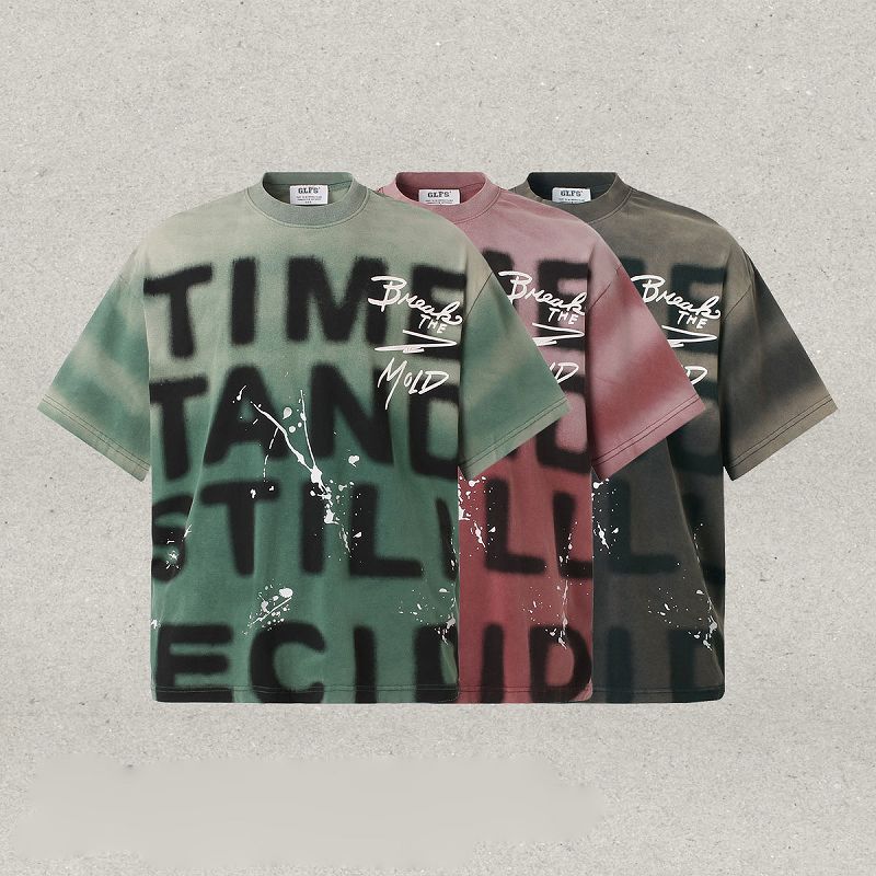メンズ ビンテージ風 半袖 Tシャツ 男女兼用 ストリート系 トップス 春秋 2026新作★全3色