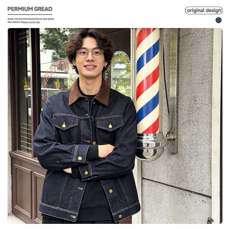 メンズ ワーク風 デニム ジャケット 男女兼用 ストリート系 アウター 春秋 2026新作★
