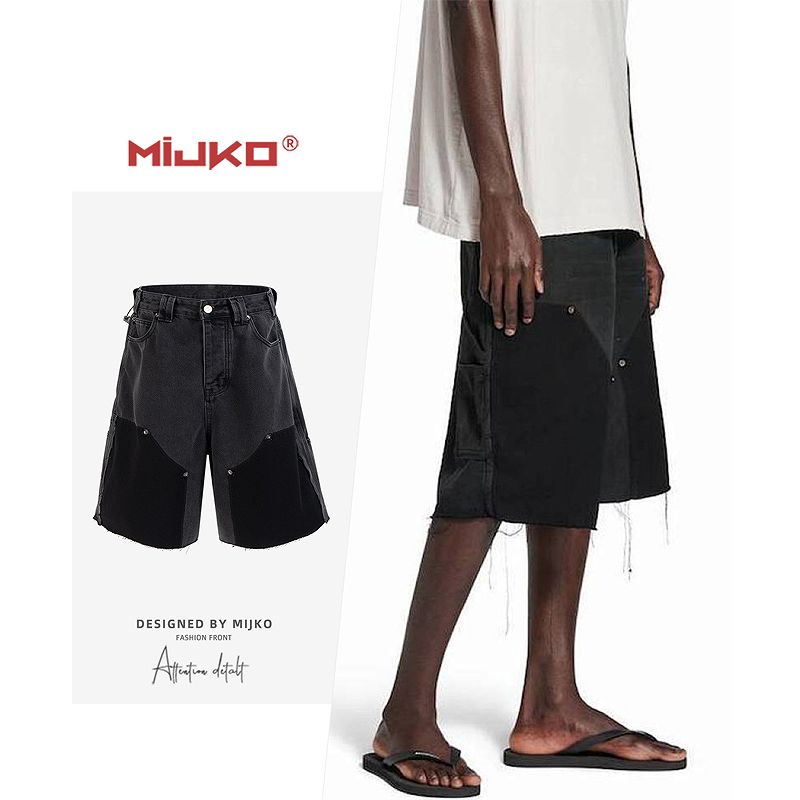 メンズ ウォッシュ加工 デニム ショートパンツ 男女兼用 ストリート系 ボトムス 春夏 2026新作★