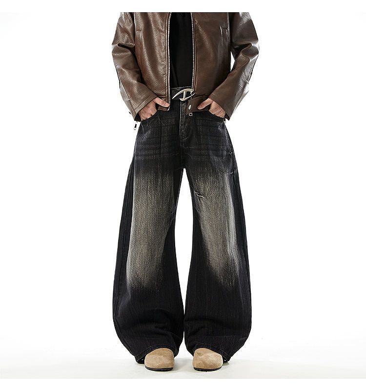 メンズ ビンテージ風 カーブ デニム パンツ 男女兼用 ストリート系 ボトムス 春夏秋 2026新作★全2色