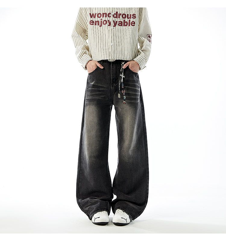 メンズ ビンテージ風 ストレート カーブ デニム パンツ 男女兼用 ボトムス 春夏秋 2026新作★全2色