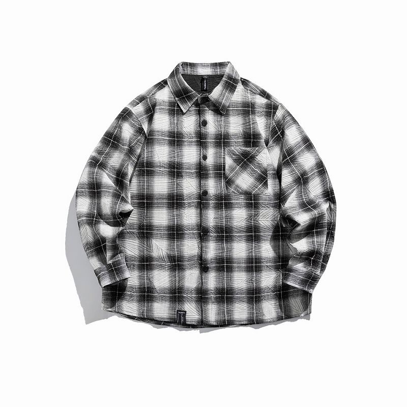 メンズ チェック柄 長袖 シャツ 男女兼用 カジュアル系 トップス  春夏 2026新作★