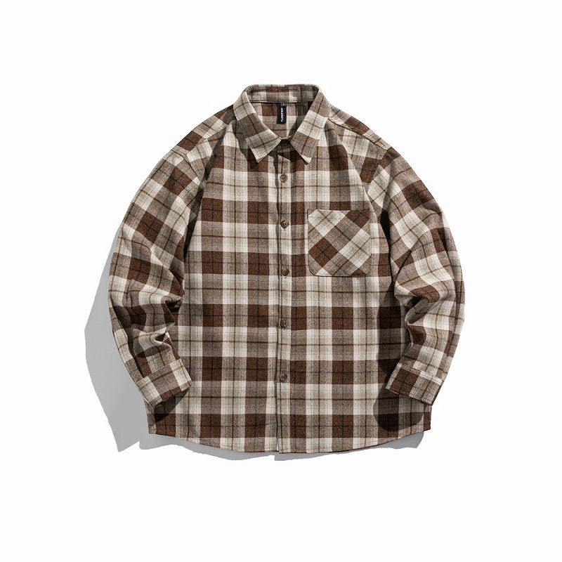 メンズ チェック柄 長袖 シャツ 男女兼用 カジュアル系 トップス  春夏 2026新作★