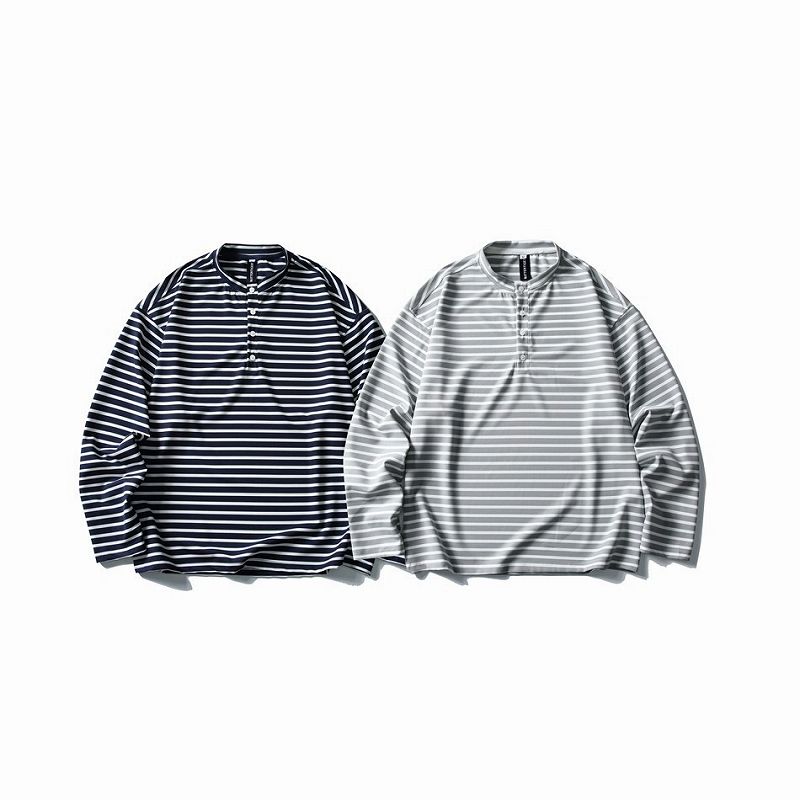 メンズ ボーダー柄 長袖 Tシャツ 男女専用 カジュアル トップス 春夏 2026新作★全2色