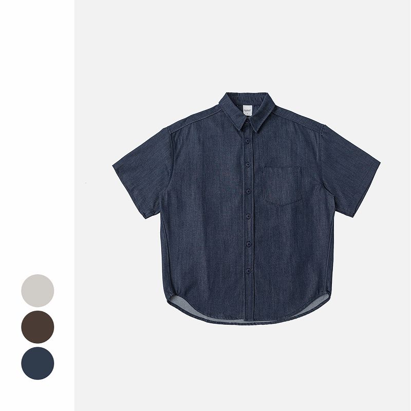 メンズファッション 無地 半袖 シャツ 男女兼用 カジュアル トップス  春夏 2026新作★全3色