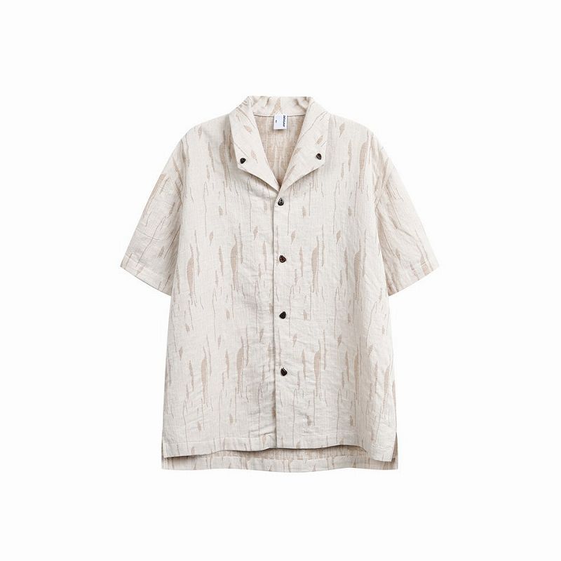 メンズファッション コットンリネン 半袖 シャツ 男女兼用 カジュアル トップス  春夏 2026新作★