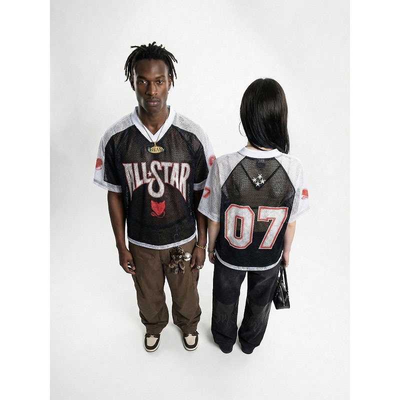 メンズ アメリカンVネック プリント ベースボールシャツ 半袖Tシャツ スポーツ ヴィンテージ風 トップス★