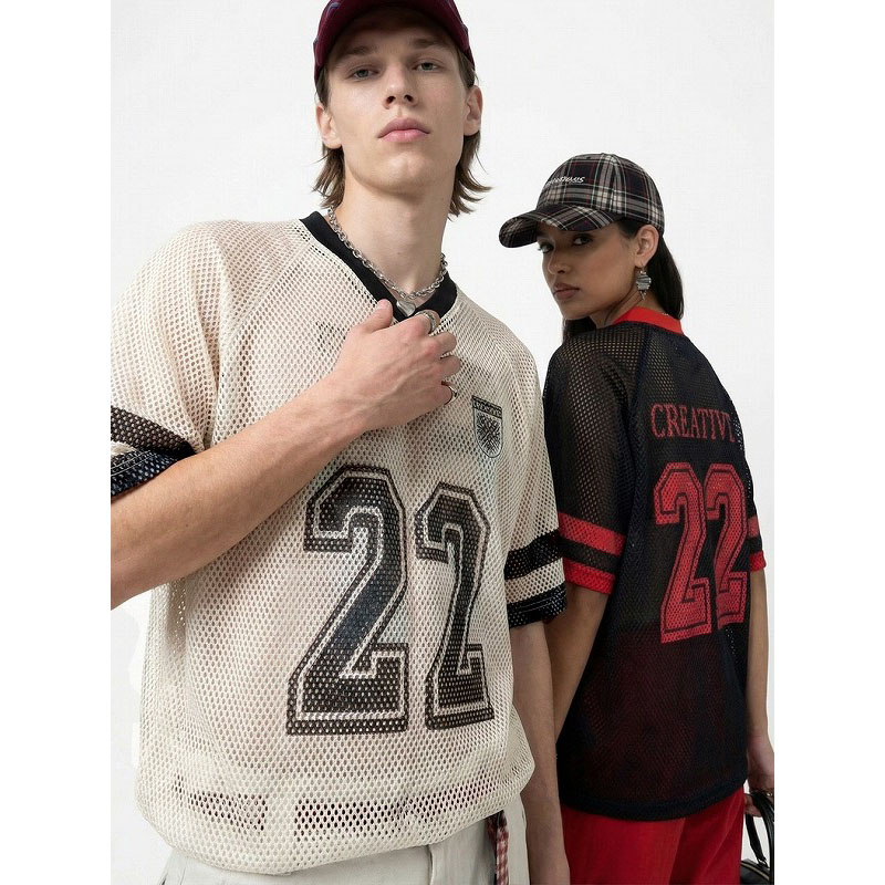 メンズ ヴィンテージ風 ルーズフィット トレンド ゲームシャツ アメリカン ユニセックス 半袖Tシャツ★