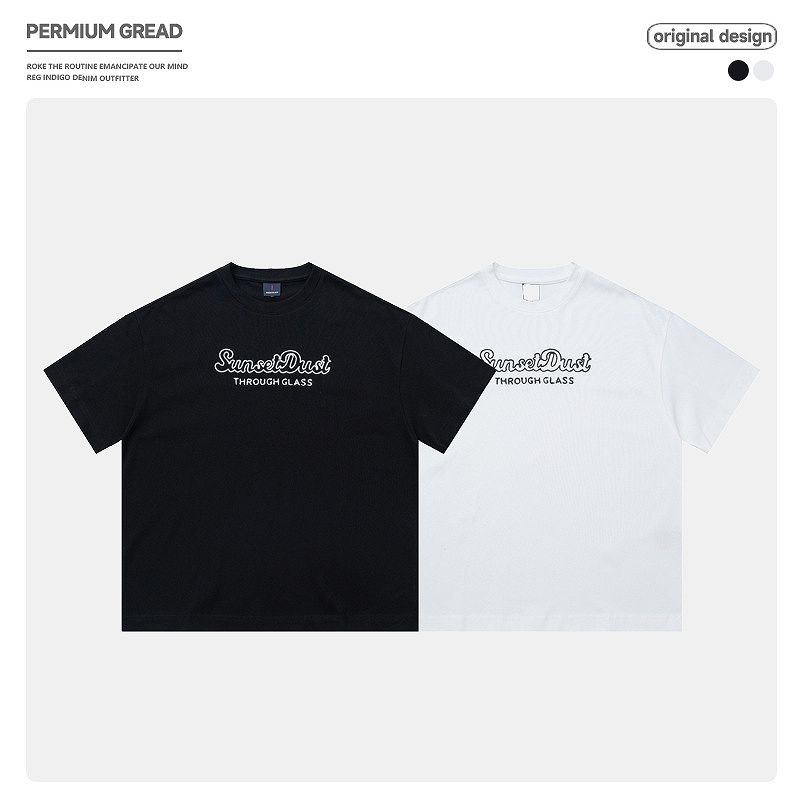 メンズファッション 刺繍入り 半袖Tシャツ 男女兼用 カジュアル トップス 春夏 2026新作★全2色
