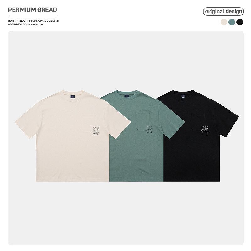 メンズファッション 刺繍入り 半袖Tシャツ 男女兼用 カジュアル トップス 春夏 2026新作★全3色