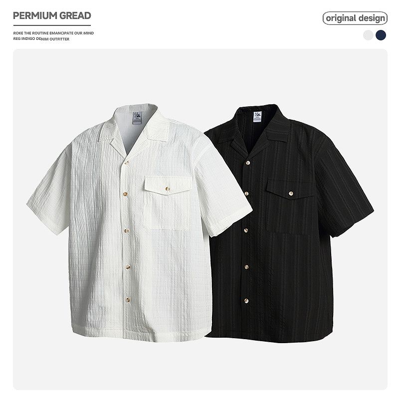 服/ファッション シャツ メンズ セール】『XLサイズあり』マイクロサッカーバンドカラー半袖シャツ