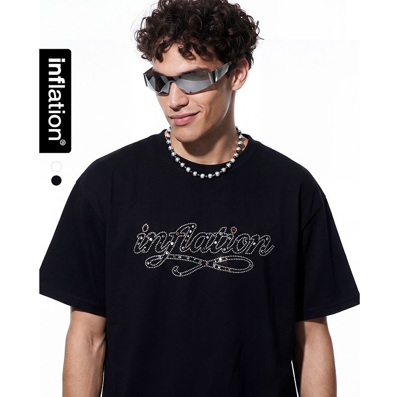 ロゴ入りストーン装飾ホワイトTシャツ OG TRIM STONE LEOPARD T-SHIRT -WHITE×PINK- | WALKIN STORE WEB SHOP