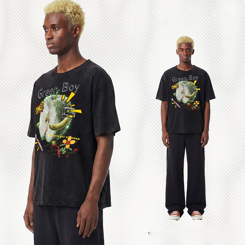 メンズファッション ビンテージ風 半袖 Tシャツ 男女専用 ストリート系 トップス 夏 2026新作★