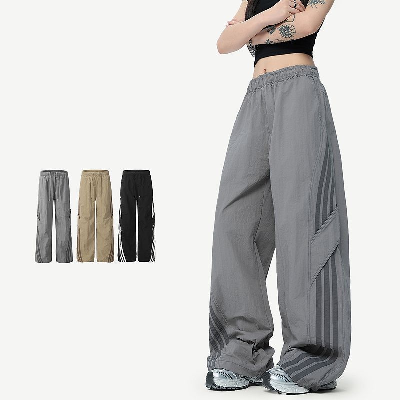 ユニセックス スポーツ風 速乾  Baggy パンツ 冷感 薄手 ボトムス 春夏秋 2026新作★全3色