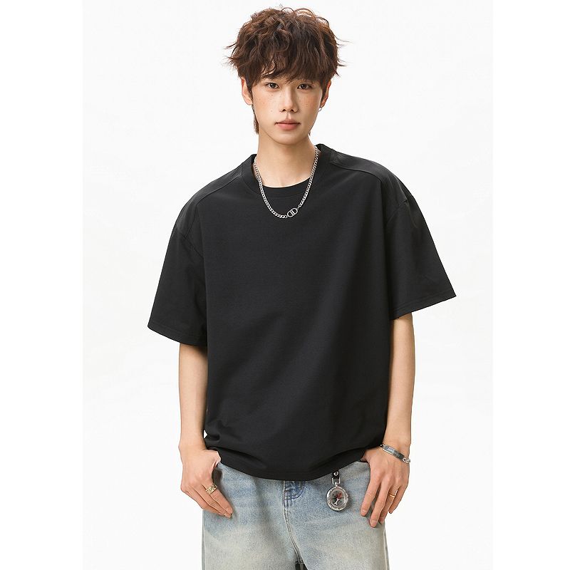 薄手 接触冷感 無地 半袖 Tシャツ 男女兼用 BOX シルエット トップス 夏 2026新作★全3色