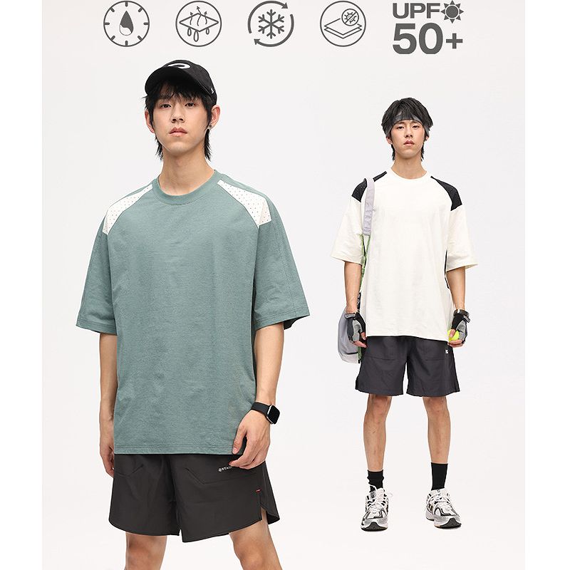 速乾 ストレッチ 接触冷感 半袖 Tシャツ 通気性 アウトドア トレーニング トップス 夏 2026新作★全4色