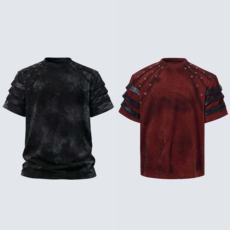 ビンテージ風 フェイク スエード 半袖 Tシャツ ストリート系 アメリカン トップス 夏 2026新作★全2色