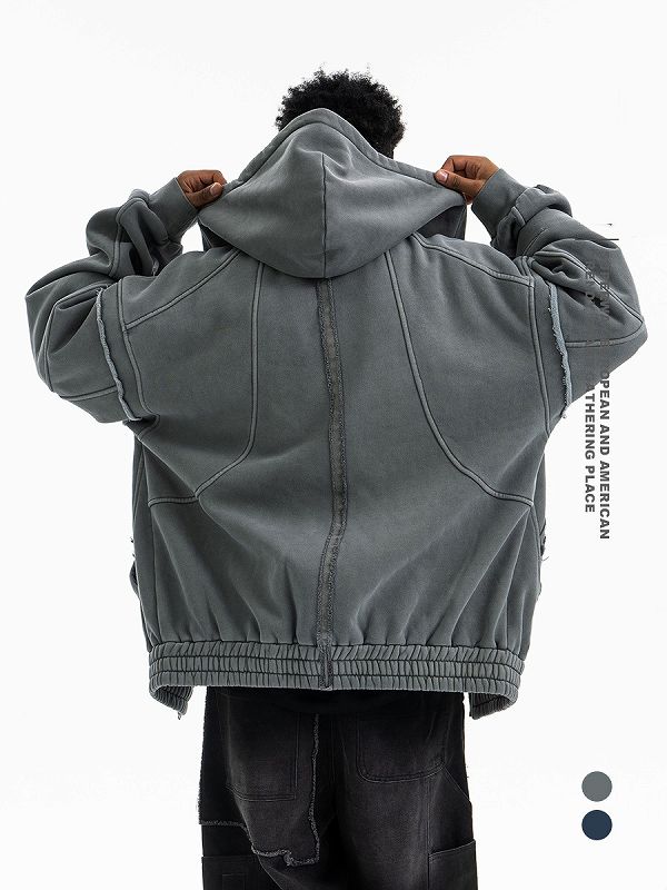 メンズ 裏起毛 ジップアップ パーカー 男女兼用 ストリート系トップス 秋冬 2026新作★全2色