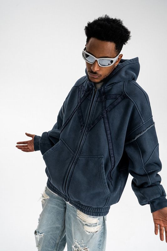 メンズ 裏起毛 ジップアップ パーカー 男女兼用 ストリート系トップス 秋冬 2026新作★全2色