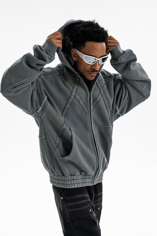 メンズ 裏起毛 ジップアップ パーカー 男女兼用 ストリート系トップス 秋冬 2026新作★全2色