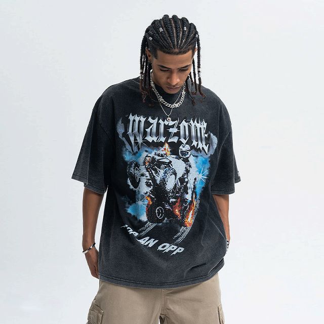 Copping Zone 半袖 Tシャツ ストリート 人気 高級感 男女兼用 メンズファッション ビンテージ風 半袖Tシャツ 男女兼用