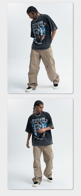 メンズファッション ビンテージ風 半袖Tシャツ 男女兼用