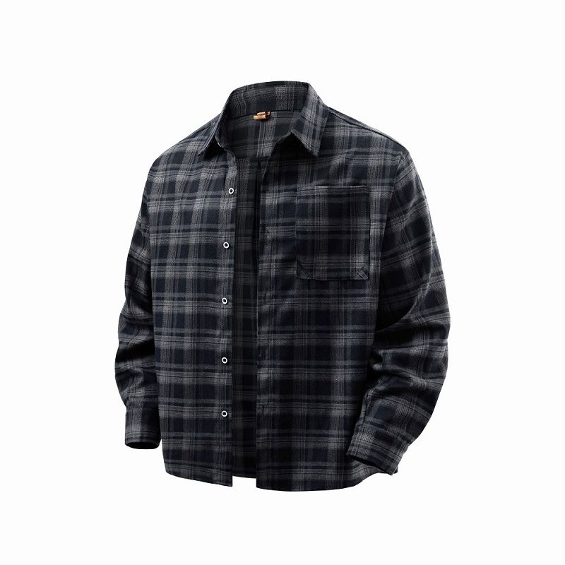 メンズ チェック柄 長袖 シャツ 男女兼用 ストリート系 トップス  春秋 2026新作★全2色