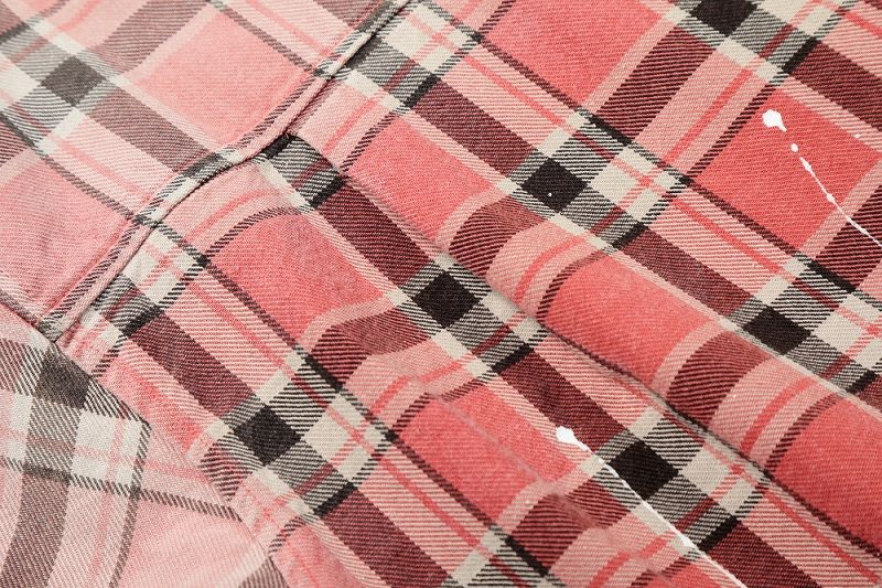 メンズ 絞り染 チェック柄 長袖 シャツ 男女兼用 ストリート系 トップス  春秋 2026新作★