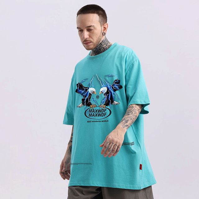 メンズ カジュアル ラウンドネック バンドプリント 半袖Tシャツ メンズファッション ラウンドネック 半袖Tシャツ 男女兼用