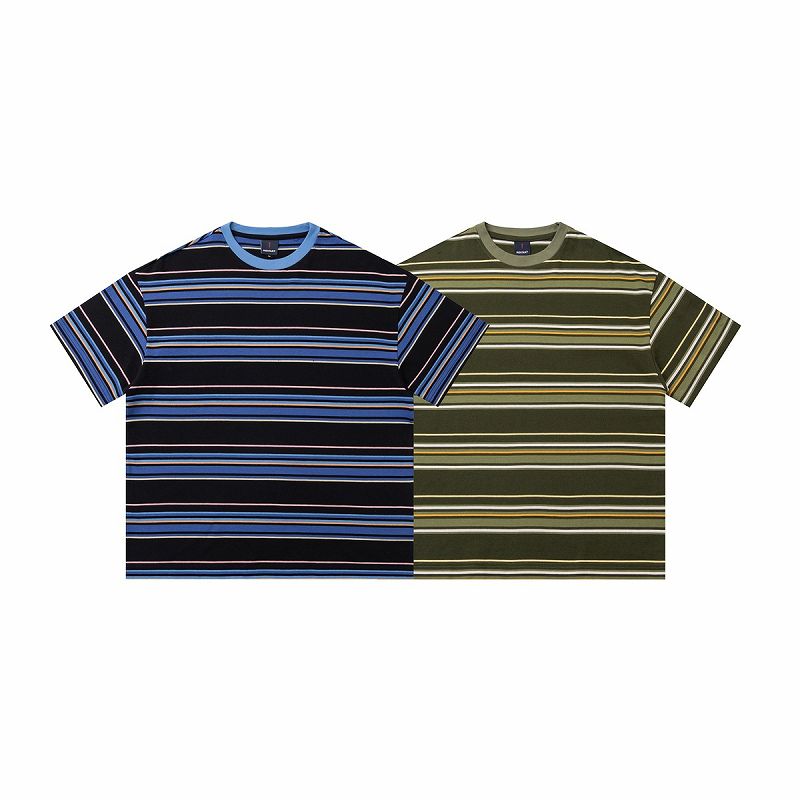 メンズファッション ボーダー柄 半袖 Tシャツ 男女兼用 カジュアル トップス 夏 2026新作★全2色