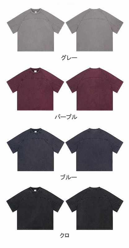 メンズ ウォッシュ加工 半袖 Tシャツ 男女兼用 ストリート系 トップス 夏 2026新作★全4色