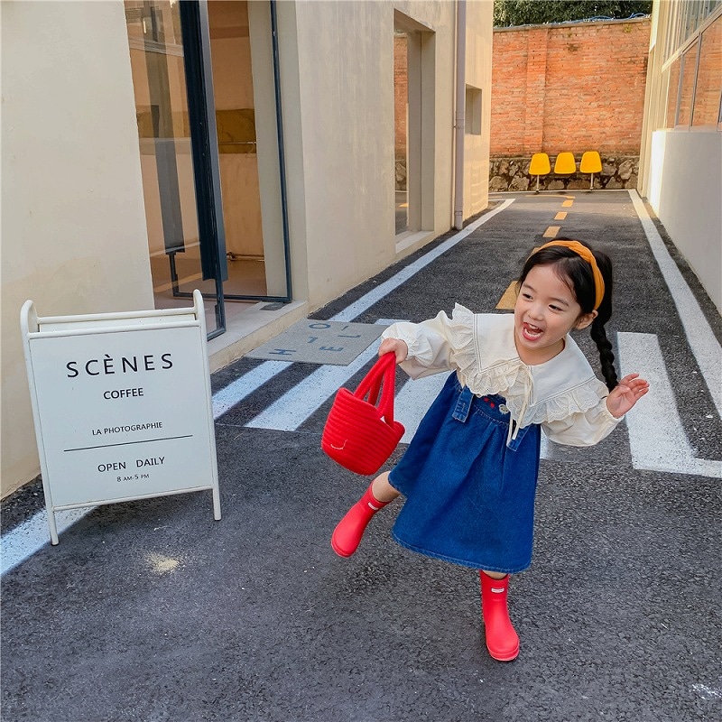 「90-130号」女の子 フォーリングシャツ 長袖 レース トップス キッズ 子供服